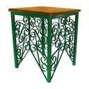 Ver imagem 2 de Banquinho De Ferro para Sala Varanda Moderno Madeira de Demolição - Verde escuro