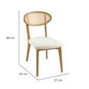 Ver imagem 4 de Cadeira Orion Orgânico Tela Sextavada Assento Estofado Tecido Bouclê 125 Madeira Maciça Freijó Cappu