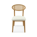 Ver imagem 5 de Cadeira Orion Orgânico Tela Sextavada Assento Estofado Tecido Bouclê 125 Madeira Maciça Freijó Cappu