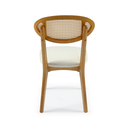 Ver imagem 7 de Cadeira Orion Orgânico Tela Sextavada Assento Estofado Tecido Bouclê 125 Madeira Maciça Freijó Cappu