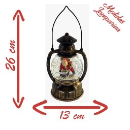 Decoração Lamparina Led Natal Papai Noel Natalino 13Cm - 1