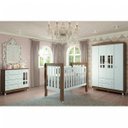 Ver imagem 6 de Guarda-Roupa de Bebê 4 Portas 2 Gavetas Ariel Marrom/Branco/Bétula