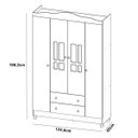 Ver imagem 5 de Guarda-Roupa de Bebê 4 Portas 2 Gavetas Ariel Marrom/Branco/Bétula
