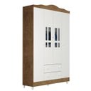 Ver imagem 4 de Guarda-Roupa de Bebê 4 Portas 2 Gavetas Ariel Marrom/Branco/Bétula