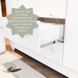 Guarda-Roupa Infantil 4 Portas 2 Gavetas MDF Ariel - 10 Guarda-Roupa Infantil 4 Portas 2 Gavetas MDF Ariel - 10