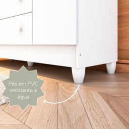 Guarda-Roupa Infantil 4 Portas 2 Gavetas MDF Ariel Branco - 11 Guarda-Roupa Infantil 4 Portas 2 Gavetas MDF Ariel Branco - 11