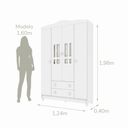 Ver imagem 4 de Guarda-Roupa Infantil 4 Portas 2 Gavetas MDF Ariel Branco