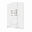 Ver imagem 3 de Guarda-Roupa Infantil 4 Portas 2 Gavetas MDF Ariel Branco