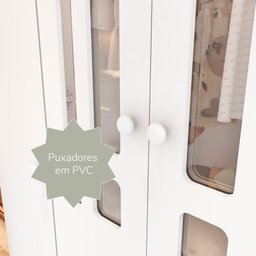 Guarda-Roupa Infantil 4 Portas 2 Gavetas MDF Ariel - 8 Guarda-Roupa Infantil 4 Portas 2 Gavetas MDF Ariel - 8