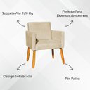 Ver imagem 3 de Kit 6 Poltronas Decorativas para Sala para Recepção Consultório Nina Suede Cores Pé Palito 30cm Cast