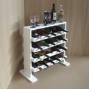 Ver imagem 4 de Adega Decorativa Piso Prateleira Para Vinhos E Bebidas 20 Garrafas Branco Laca