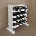 Ver imagem 3 de Adega Decorativa Piso Prateleira Para Vinhos E Bebidas 20 Garrafas Branco Laca