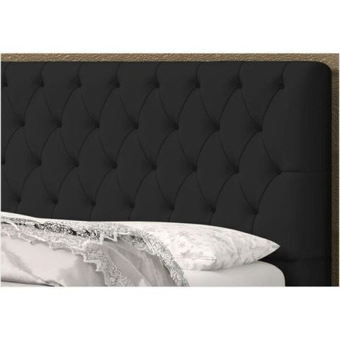 Cabeceira Casal Queen 160 Cm Para Cama Box Lady Napa Preto - SA Móveis