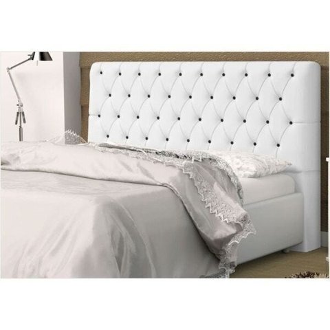 Cabeceira Casal Queen 160 cm Para Cama Box Lady Napa Branco Botões - SA Móveis