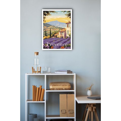 Quadro Decorativo Provence France - 70x50cm:moldura Preta