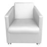Poltrona Decorativa Tilla Pés Cromado Napa Branco - SA Móveis - 2