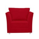 Ver imagem 1 de Poltrona Cadeira Decorativa para Sala e Quarto Lisboa Suede Vermelho