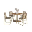 Ver imagem 2 de Conjunto Sala de Jantar 4 Cadeiras Marina Carraro Carvalho Dourado