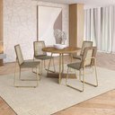 Ver imagem 1 de Conjunto Sala de Jantar 4 Cadeiras Marina Carraro Carvalho Dourado