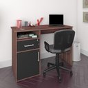 Ver imagem 6 de Escrivaninha Mesa Escritório 1 Porta 1 Gaveta Ipê/preto