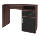 Ver imagem 3 de Escrivaninha Mesa Escritório 1 Porta 1 Gaveta Ipê/preto