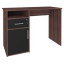 Ver imagem 1 de Escrivaninha Mesa Escritório 1 Porta 1 Gaveta Ipê/preto