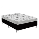 Ver imagem 1 de Cama Box Casal Suede Preto + Colchão Casal Suede Cinza Espuma 138x188x55