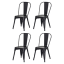Ver imagem 1 de Kit com 4 Cadeira Tolix Iron Aço Carbono Industrial - Preto