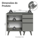 Ver imagem 3 de Gabinete para Banheiro 100cm 1 Porta 3 Gavetas Cinza Nice Madesa 04