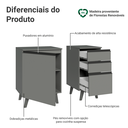 Ver imagem 4 de Gabinete para Banheiro 100cm 1 Porta 3 Gavetas Cinza Nice Madesa 04