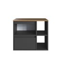 Ver imagem 4 de Gabinete de Banheiro Suspenso 60cm com 2 Nichos 1 Porta Basculante e 1 Gaveta Bh8005 Mel/grafite sem
