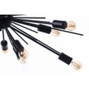 Ver imagem 5 de Lustre Pendente Sputnik Luxo para 18 Lâmpadas Sala Mesa Jantar: Preto Total