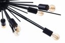 Ver imagem 5 de Lustre Pendente Sputnik Luxo para 18 Lâmpadas Sala Mesa Jantar: Preto Total