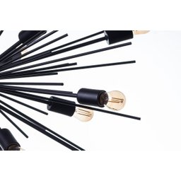 Lustre Pendente Sputnik Luxo para 18 Lâmpadas Sala Mesa Jantar: Preto Total - 4