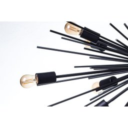 Lustre Pendente Sputnik Luxo para 18 Lâmpadas Sala Mesa Jantar: Preto Total - 3