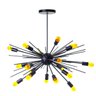 Lustre Pendente Sputnik Luxo para 18 Lâmpadas Sala Mesa Jantar: Preto Total - 2