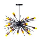 Ver imagem 2 de Lustre Pendente Sputnik Luxo para 18 Lâmpadas Sala Mesa Jantar: Preto com Cobre
