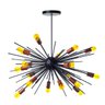 Lustre Pendente Sputnik Luxo para 18 Lâmpadas Sala Mesa Jantar: Preto com Cobre - 2