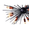 Lustre Pendente Sputnik Luxo para 18 Lâmpadas Sala Mesa Jantar: Preto com Cobre - 5