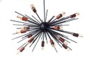 Ver imagem 3 de Lustre Pendente Sputnik Luxo para 18 Lâmpadas Sala Mesa Jantar: Preto com Cobre