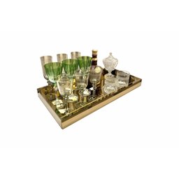 Bandeja Espelhada Bronze Luxo Home Bar Decoração - 4