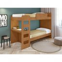 Ver imagem 2 de Beliche Solteiro Cantos Arredondados com Led Olga - Lopas Amendoa Clean