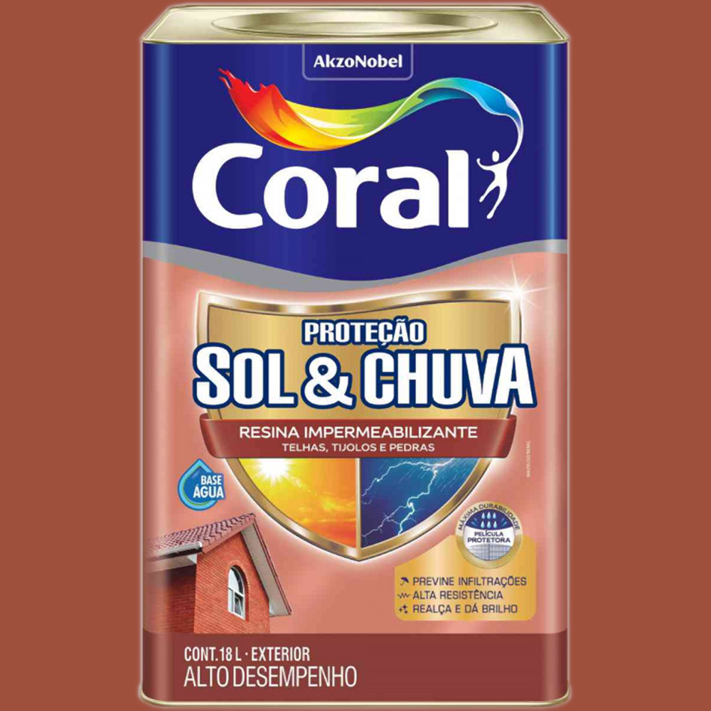 Resina Impermeabilizante de Proteção Contra Sol e Chuva Cerâmica Ônix com 18 Litros - CORAL - 4