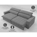 Ver imagem 3 de Sofá com Molas Ensacadas Retrátil e Reclinável Strike 2,40m Linhosoft com Carregador Usb -