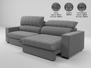 Ver imagem 2 de Sofá com Molas Ensacadas Retrátil e Reclinável Strike 2,40m Linhosoft com Carregador Usb -