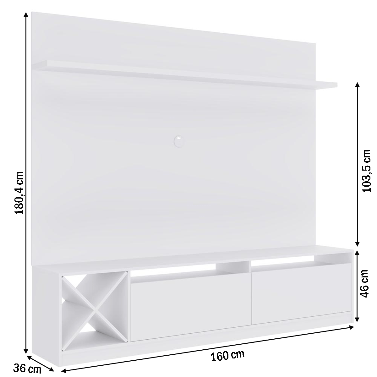 Estante Home para TV Até 50 Polegadas 2 Portas Adega Vicenza Quiditá - 4