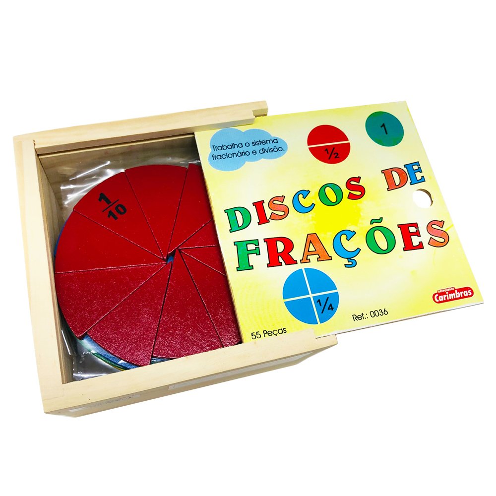 Brinquedo Pedagógico de Madeira Discos de Frações 55 Peças - 4