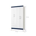 Ver imagem 3 de Guarda Roupa 4 Portas Valentina Azul