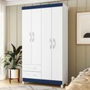 Ver imagem 1 de Guarda Roupa 4 Portas Valentina Azul