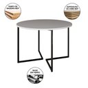 Ver imagem 3 de Mesa Jantar Industrial Redonda 110cm Branca Base V Ferro Preto c/ 4 Cadeiras Eames Branca Base Madei